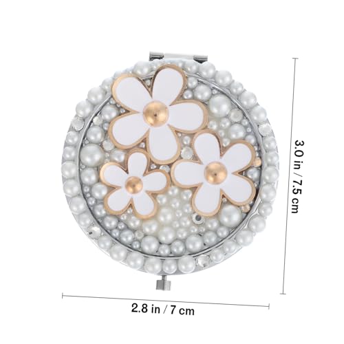 Miroir compact double face floral mignon pour retouches maquillage