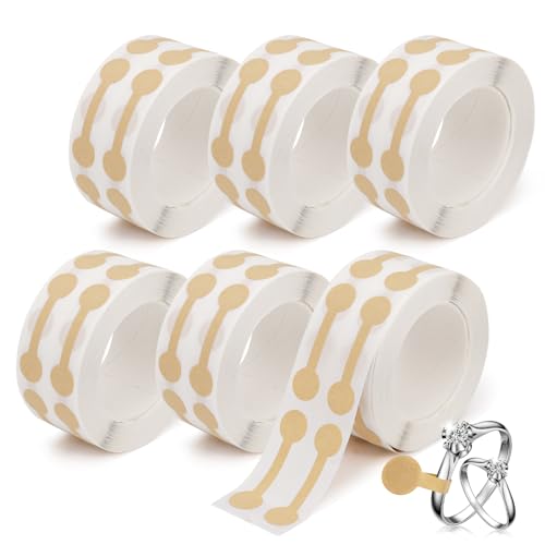 Modixun 3000 etiquetas adhesivas de precio de joyería, etiquetas de joyería en blanco para precios, anillos, aretes, collares, etiquetas de precio pequeño para venta al por menor, 6 rollos, color