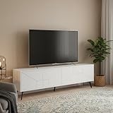 STRUTTURA E UTILIZZO - Supporto per televisione moderno, innovativo e funzionale - La scelta della struttura interna che compone questo set da salotto rende il design dell'articolo d'arredamento moderno, multiuso, pratico e salvaspazio - Il ripiano superiore è perfetto per accogliere la vostra TV, uno stereo o i vostri soprammobili preferiti - Mobile multifunzione perfetto per arredare ambienti con esigenze di spazio