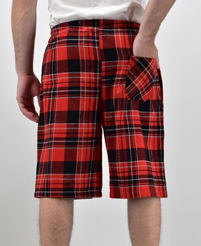 Image of Andrew Scott Men's Cotton Flannel Soft Woven Lounge PJ Shorts | Drawstring & Pockets | Multi Packs