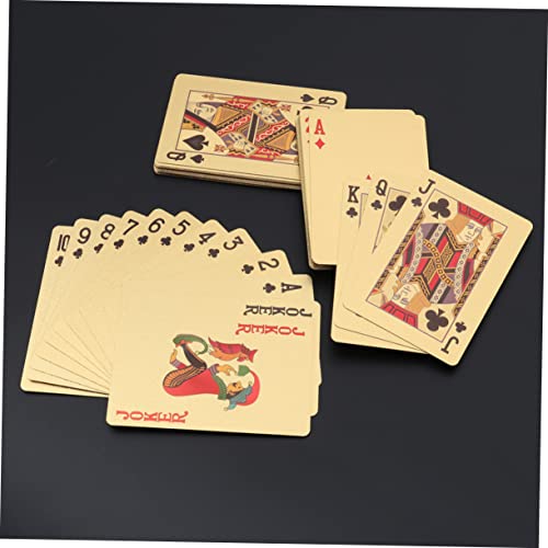 ibasenice 3 Stücke Luxus Gold Spielkarten Deck Weihnachten Themed Poker Karten Kunststoff Karten Amüsant Spiele – Bild 4