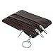 Women's Genuine Leather Coin Purse Mini Pouch Change Wallet with Keychain,coffee
