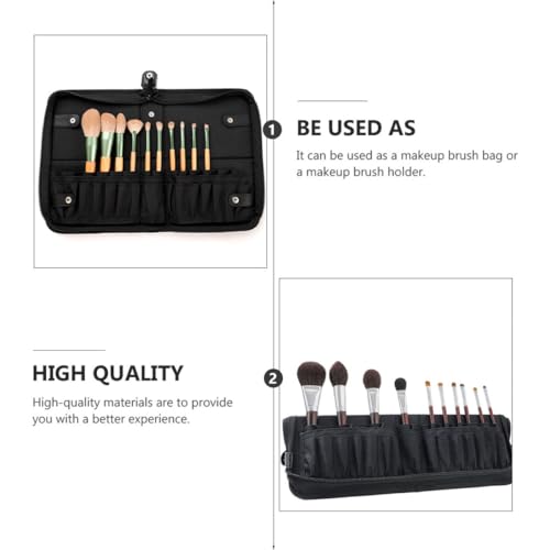 Bolsa organizadora para brochas de maquillaje resistente con compartimentos multifuncionales 3