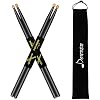 Donner 5A Drumsticks Schwarz Klassisches Ahorn Holz 2 Paar mit Tasche