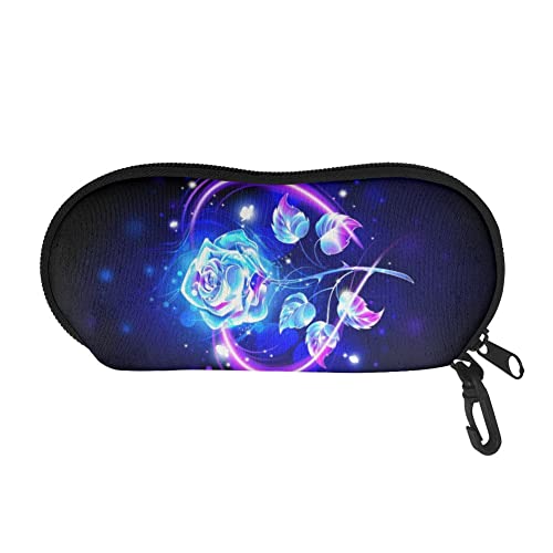 Jeiento Étui à lunettes de soleil en néoprène souple avec crochet à fermeture éclair pour homme et femme, Bling Rose., L Cover