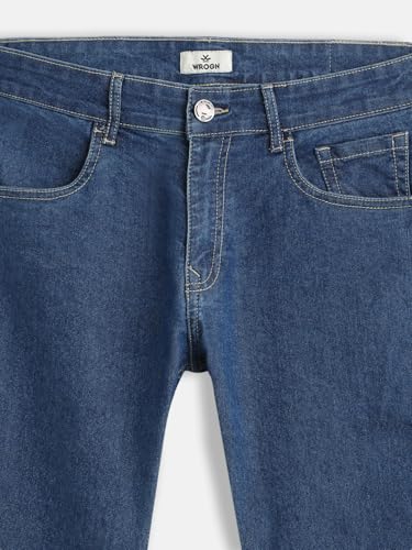 Image of WROGN Men's Cotton Stretch Jeans | Mid Rise | Slim Fit