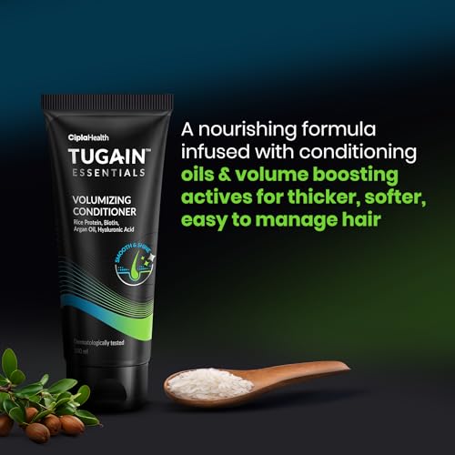 Image of Volumizing Conditioner 100Ml | With Rice Protein, Argan Oil, Biotin, Hyaluronic Acid | Boosts Volume, Locks Moisture | Dermatologically Tested | Sulphate & Paraben Free, 1 count