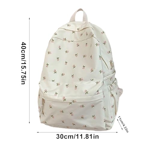 Sac à dos à fleurs en lin pour voyage et cours universitaire des filles - 5