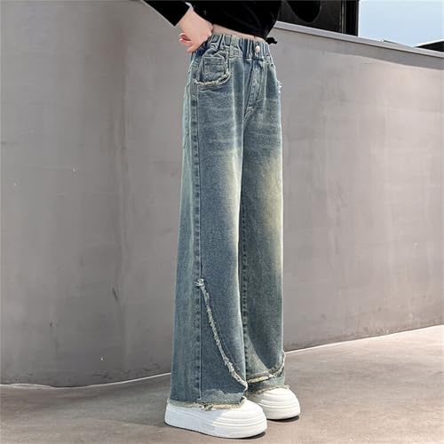 Betadog Girls Pants Kids High Waisted Wide Leg Dress Pants Casual Trousers with Pockets 5-14 Years4