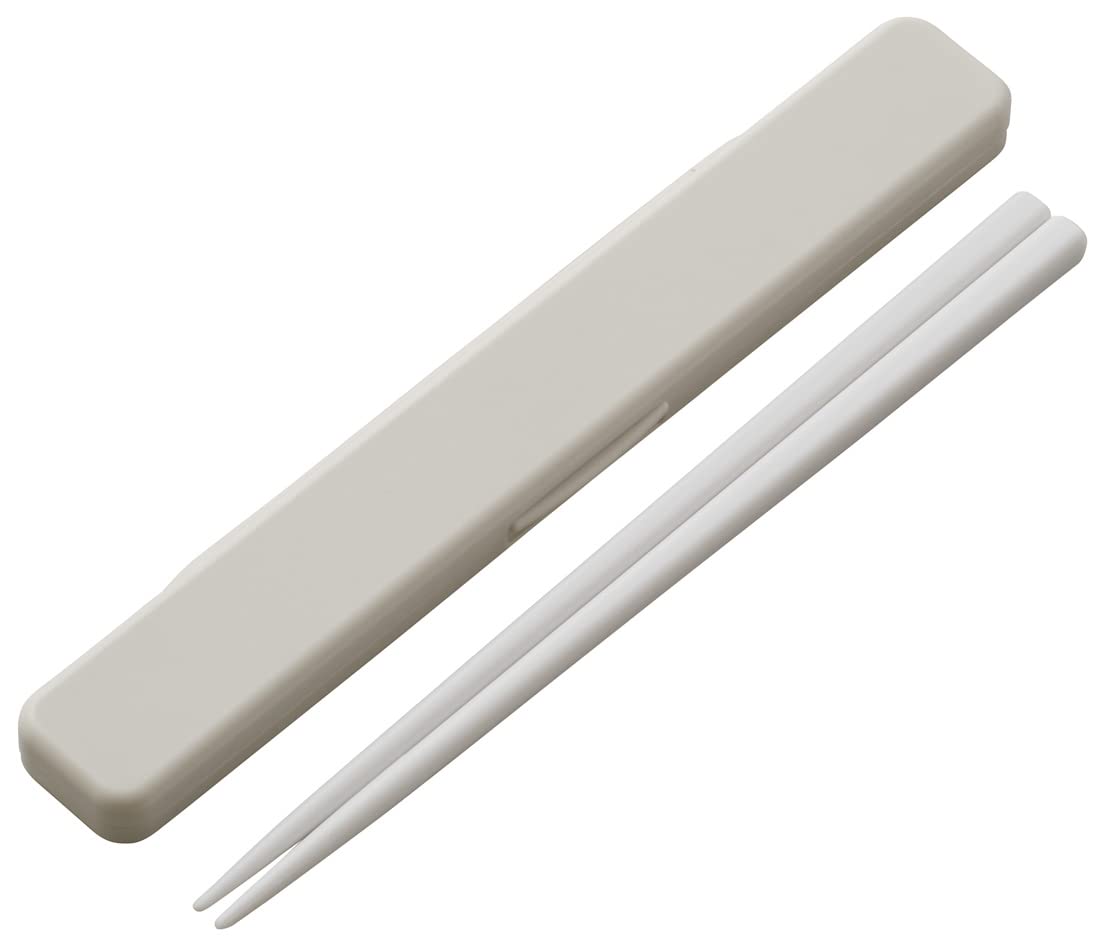 Skater Chopsticks and Case Set for Adults, Antibacterial, 7.1 in (18 cm), No Clattering Sound, Made in Japan, Matte Gray ABC3AG-A