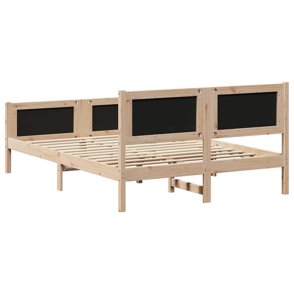 lite drewno sosnowe zagłówek klasyczny 180x200 cm biały | Rama łóżka biała 180x200 cm lite drewno sosnowe z zagłówkiem listwy nośne na materac 6FT