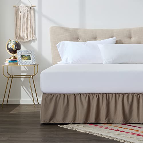 Linenspa 14 Inch Microfiber Ruffle Bed Skirt - Wrinkle And Fade Resistant - Machine Washable - Easy Use Ruffle Bed Skirt #TOP8