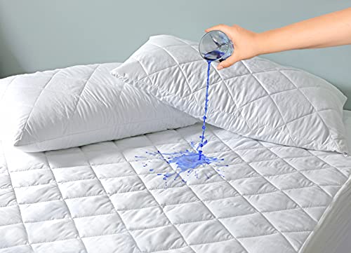 ZNR Quilted Waterproof Mattress Protectors Super King Size | 40 CM Extra Deep Skirt | Fitted Sheet Style Bed Cover | Hypoallergenic | Dust Mite Proof | Breathable | Noiseless (Super King)