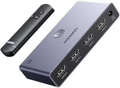 UGREEN Switch HDMI 2.1 8K 60Hz 4K 120Hz Switcher 3 Entradas a 1 Salida 1080P Dolby Vision Atmos HDR 3D Alta Velocidad 48Gbps Compatible con PC PS5 PS4 Xbox One 360 ​​DVD TV Box Proyector
