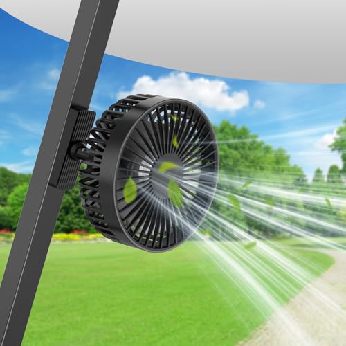 AquaHood Golf Cart Portable Fan Accessories: Rechargeable Magnetic Base Battery Operated Powered Fan 3 Speeds Strong Airflow Gifts for Men Dad Husband Women