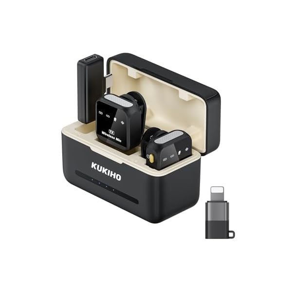 Wireless Lavalier Microphone for iPhone iPad Android With Charging Case 80h Battery Life, Noise Cancellation, 164ft Range Plug-Play Clip On Lapel Mic for Youtube, Video Recording, Vlog, Live Streaming