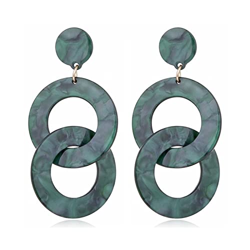 Boucles d'oreilles longues chaînes géométriques à porter en soirée ou au bureau