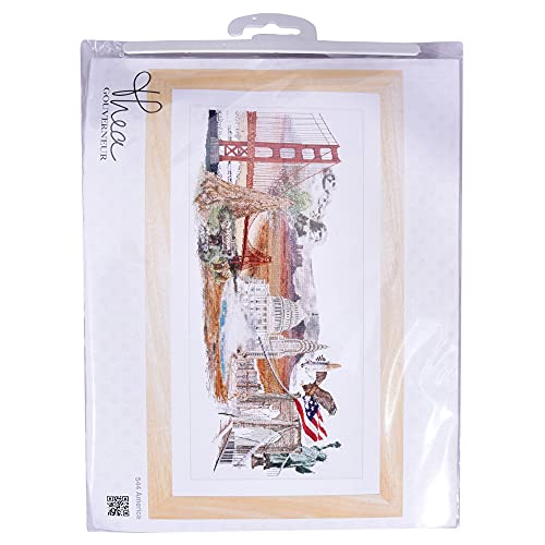 Image of Thea Gouverneur 36 Count America on Linen Counted Cross Stitch Kit, 29 x 13.5