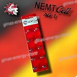 knopfzellen ag13 vergleichsliste Größe: Ø 6,7 x 2,15 10 AG1 NEMT Cell Knopfzellen Knopfbatterien Uhrenbatterien LR621 LR60 164 364 1,5V…