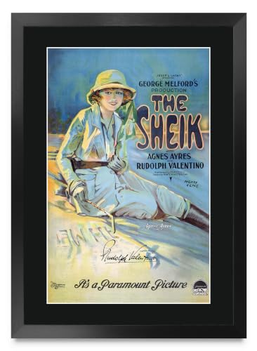 Memorabilia de cine de Rudolph Valentino enmarcada en A3 para proteger tu póster de daños