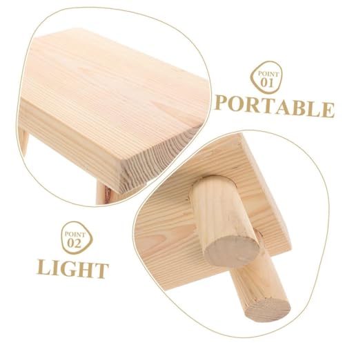 Taburete de madera y escalera de mano para cocina o sala de estar 4