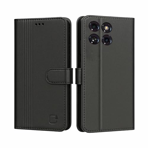 Image of AIBEX Shock Proof Flip Compatible for Motorola Edge 60 Stylus 5G Flip Cover Leather Finish | Inside TPU with Card Pockets | Wallet Stand | Complete Protection Flip Case - Black