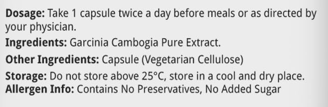 Natures Velvet Lifecare Garcinia Cambogia Pure Extract 500 mg, 60 Veggie Capsules Buy 1 get 1 Free - Image 5 thumbnail