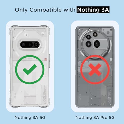 Image of Outlouders Back Cover for Nothing Phone 3A Clear Transparent PC + TPU | Raised Edges | Shockproof Protection Bumper Case (Transparent)