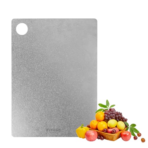 Pure Titanium Cutting Board 15"x10" 0.08“Th– Dishwasher Safe Non-Toxic Cutting Board, for All Ages, Double-Sided for Both Ready-to-Eat Foods and Raw Ingredients