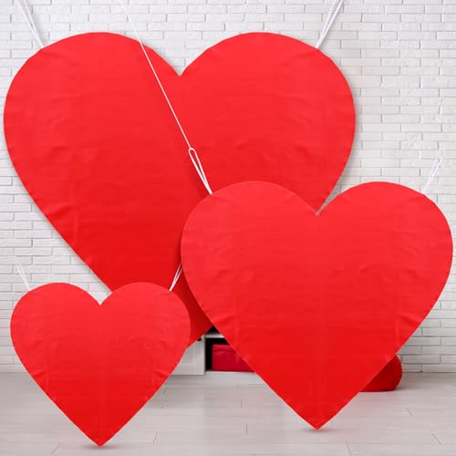 Hahafelt 3 Pcs Large Valentine's Day Heart Hanging Banner 23''