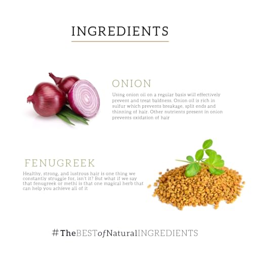 Khadi Natural Onion and Fenugreek Hair Oil| Strengthens Hair Follicles| Frizz-Free Hair| Paraben Free| - POWERED BOTANICS, 200ml - Image 3