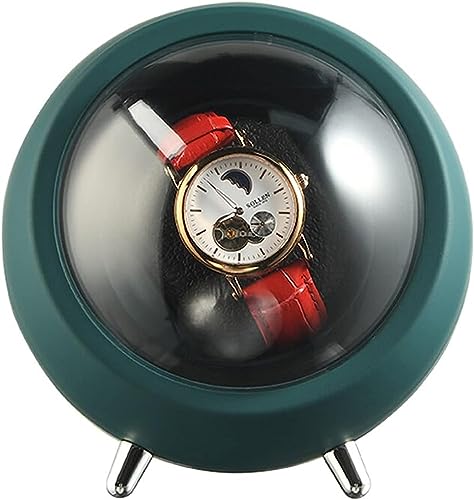 Image of 360 Degree Automatic Watch Winder Box Watch Display Case Holder Stand for Shop Rotation Smart Box for Men Watch Organizer for Automatic Watches Rotating Stand (1 Pcs /Green)