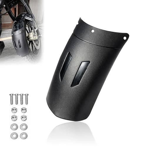 Image of OBEROI'S TRADERS Universal Front Fender Extender Mudguard | Heavy-Duty Matte Black | Mounting Screws | Compatible with Fit All Bikes & Motorcycles