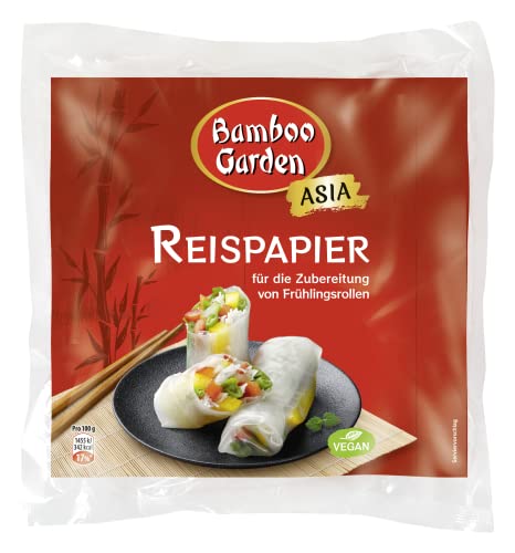 Bamboo Garden Reispapier für die Zubereitung von Frühlings- und Sommerrollen Vegan 1 x 150 g