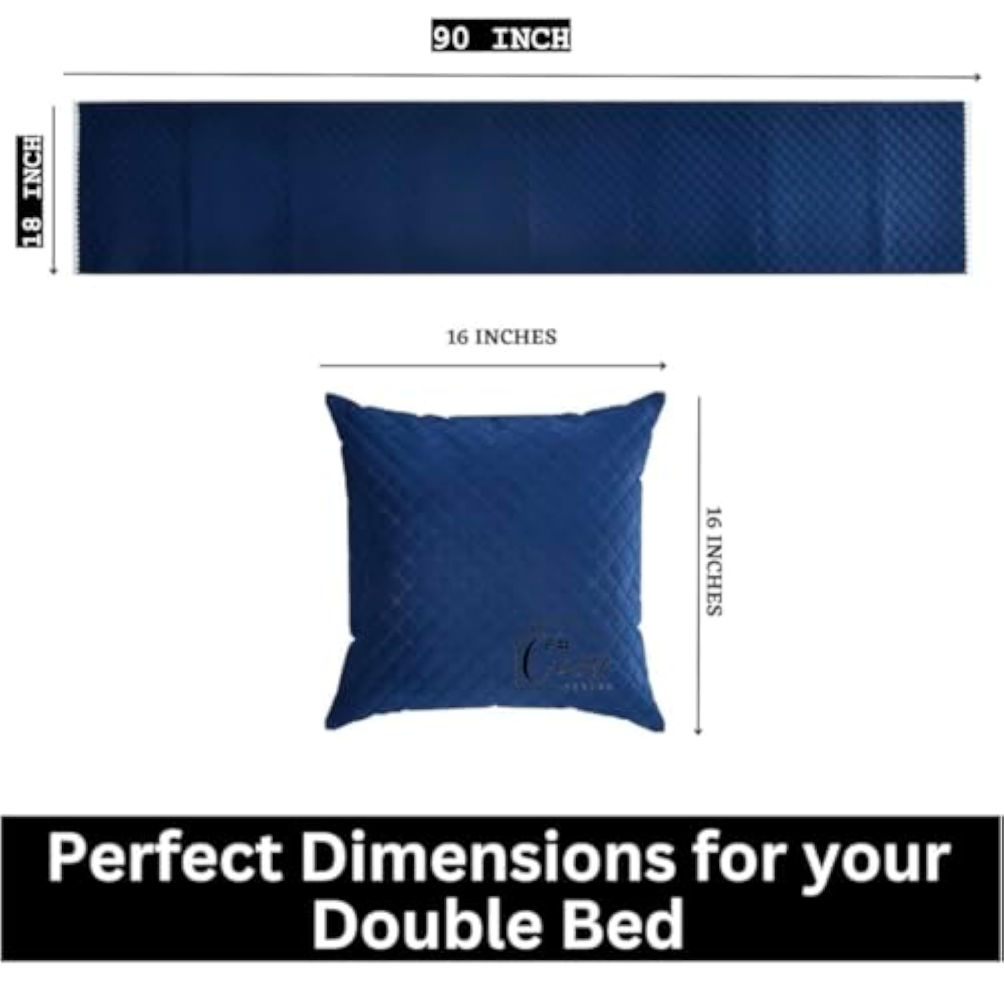 Reversible Cushion Cover Bed Runner Decorative Scarf