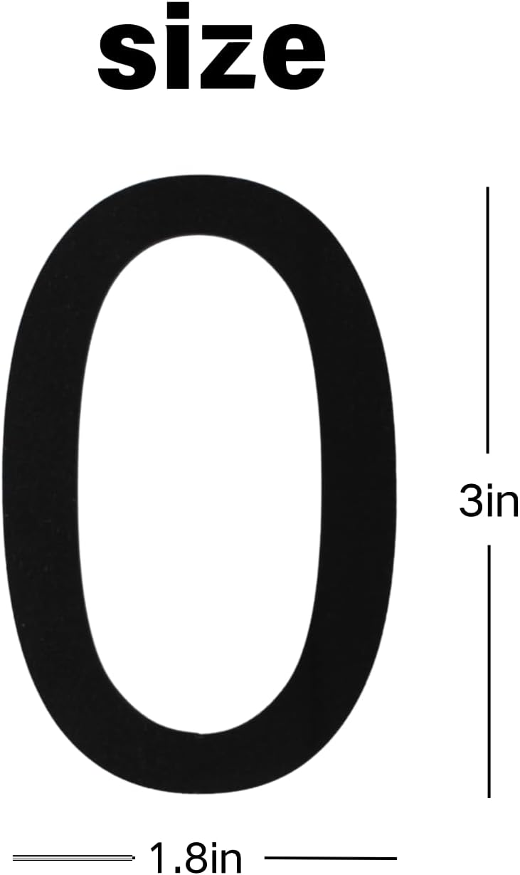 Self-adhesive 3.5 Inch House Numbers Acrylic House Number Modern House Numbers Black Mailbox Numbers for Outside Address Home Number for Apartments Office Hotel Room (1)