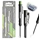 Tracer Tieflochmarker Bleistift Seitenhalter (120mm, ausziehbarer 2B Baustift mit eingebautem Spitzer). Tischler Bleistift//Tiefenlochmarker
