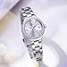 OLEVS Watch Women Purple Watches for Women Luxury Silver Ladies Watches Diamond Small Face Women's Wrist Watch Dress Stainless Steel Waterproof Dainty Analog Quartz Date Elegant Reloj para Mujer