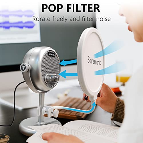 Saramonic Xmic Z4 Usb Condenser Microphone With Pop Filter & Thread Adapter For Pc, Mac, Gaming, Recording, Streaming, Podcasting, Studio Computer Mic With Noise Cancelling, 2 Pickup Patterns #TOP4