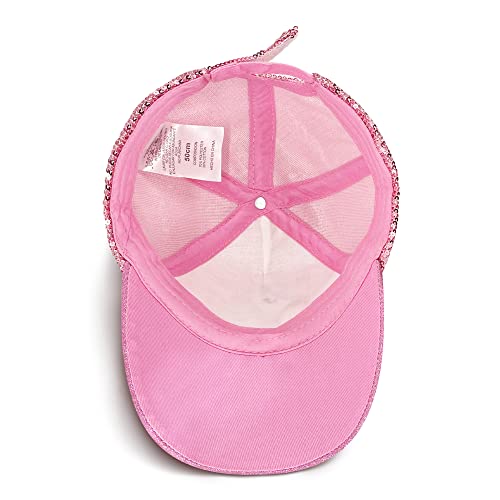 Image of Girls Baseball Hat Kids Cotton Hat Trucker Sun Hat Adjustable Toddler Baseball Cap Beach Hat for Toddler Girls 1-10 Years, Sequins Uni, 6-8 Years