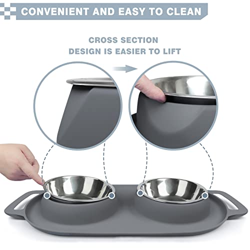 Winsee Dog Bowls Stainless Steel Pet Food Watel Bowls, Slow Feeder Insert With Non-Skid Silicone Mat And Handle For Pets Puppy Small Medium Large And Extra Large Dogs #TOP2