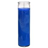 Blue Glass Jar Prayer Candle, Premium Wax Candles, Great for Sanctuary, Vigils, Prayers, Blessing (1 Unit)