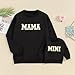 MYBFYABO Mommy and Me Matching Outfits Long Sleeve Funny Letter Printed Sweatshirts Family Matching Outfits Pullover Tops(Baby, 0-6 Months, Black)