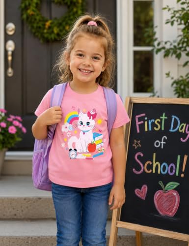 Image of Toddler Girls Clothes T-Shirt Short Sleeve Graphic Tee Cartoon Dinosaur 2-6T Girl Shirt Summer