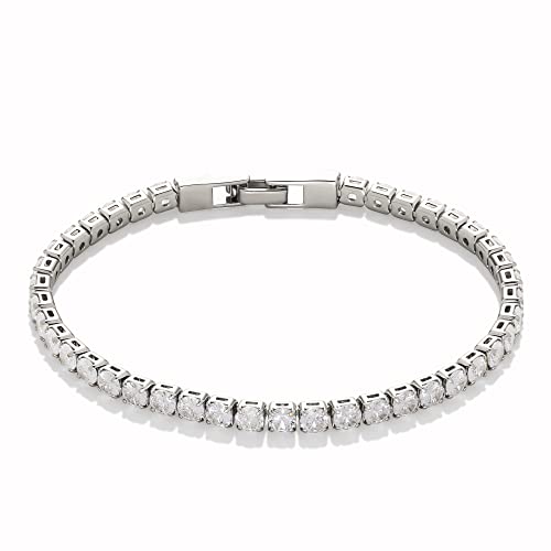 Amazon Essentials Sterling Silver Plated CZ Tennis Bracelet 7.5", Sterling Silver by Amazon Essentials - Used condition - Image 3