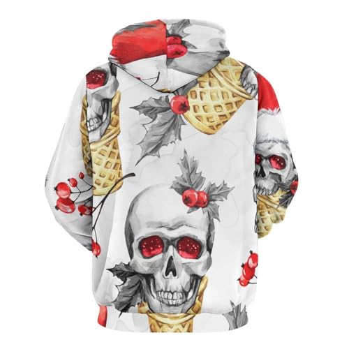 Sweatshirt pull Crâne de Noël unisexe, le cadeau original à manches longues taille S - 3