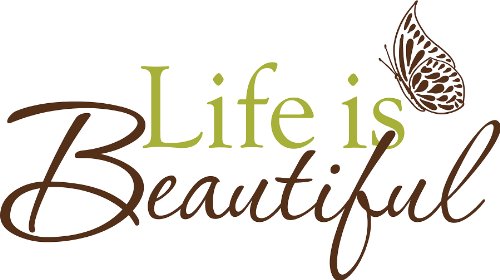 WallPops WPQ96853 Life Is Beautiful Wall Quote, Green