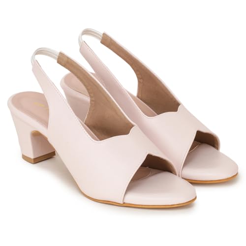 Image of TRASE Ankle Strap Pointed Toe Block Heel Pumps Sandals For Women| Fashionable Sandals, Office, Party and Formal Occasions | Light weight, Soft Footbed, Comfortable & Stylish - (47067)