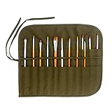 Pinseltasche Stifterolle Tasche mit Pinselfächern22Größen Leinwand Rollmäppchen Leinwand Pinseltasche Federmäppchen Stifteetui Pinsel Etui Case für Aquarell Öl-Pinsel für Skizzen Farbzeichnungen