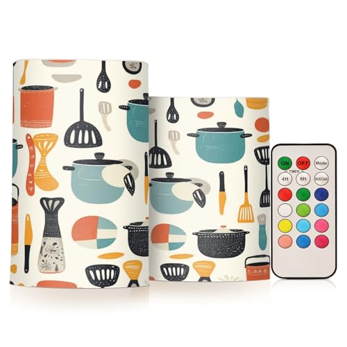 SyXIOP Kitchen Tools Cartoon Decorative Flickering led Candles Flickering Electronic Lights Glitter with Remote for Bedroom Window Battery Operated